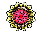 Coloring page Mandala shaped rudder painted byVati