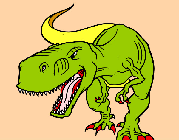 Coloring page Angry dinosaur painted byLarry