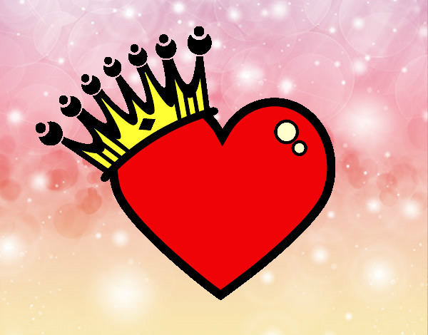 Coloring page Heart with crown painted byBirdie