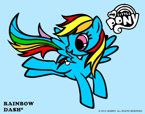 Coloring page Rainbow Dash painted byrainbow