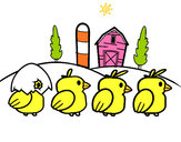 Coloring page Chicks painted byCarmen