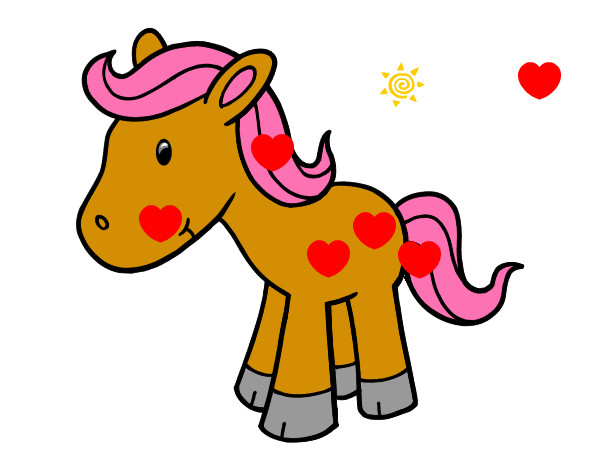 Coloring page Happy Pony painted byCarmen