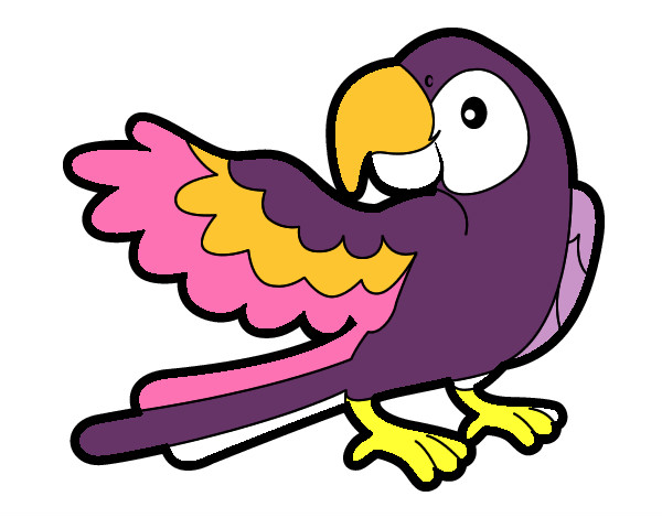 Coloring page Parrot with wideout painted byCarmen