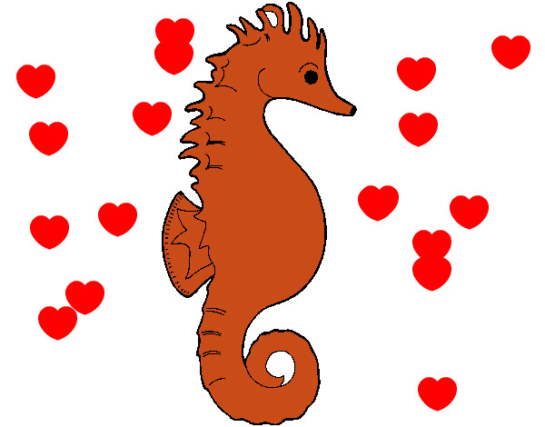 Coloring page Sea horse painted byCarmen