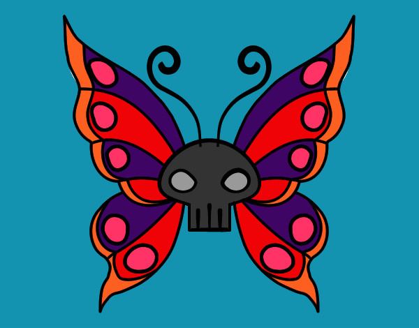 Coloring page Emo butterfly painted byeden