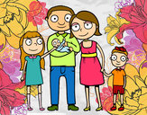 Coloring page Family together painted byleena12