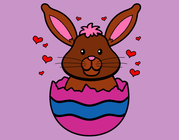 Coloring page Rabbit in a shell painted byeden