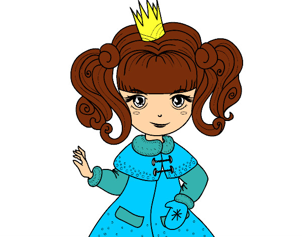Coloring page Winter princess painted byeden