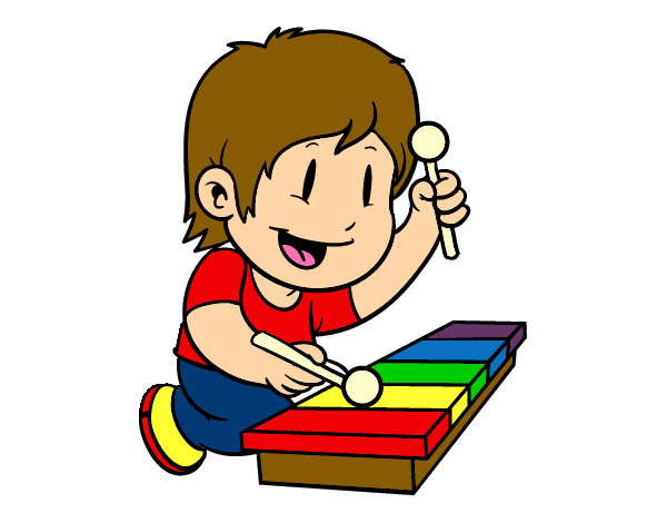 Children with xylophone