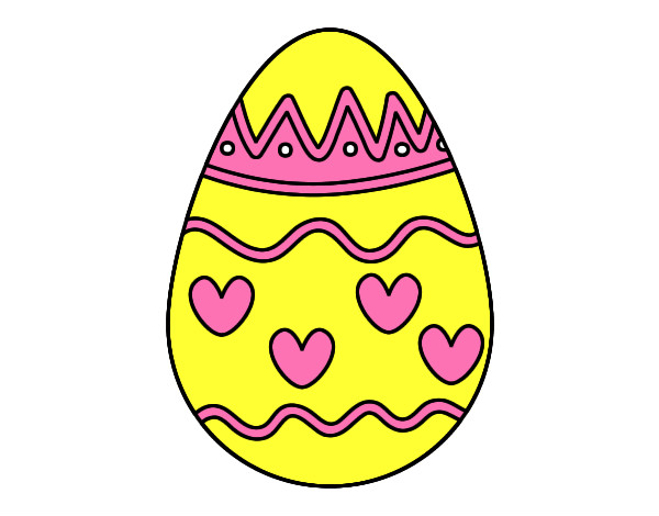 Coloring page Egg with hearts painted byBecka