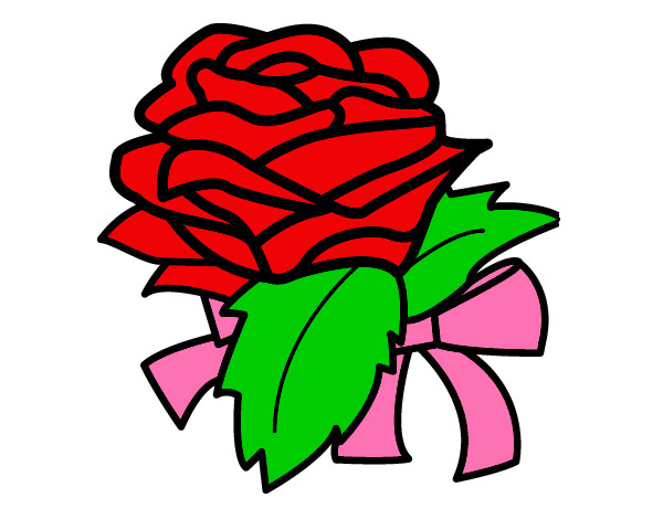 Coloring page Rose, flower painted byBecka