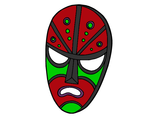 Coloring page Angry mask painted byBecka