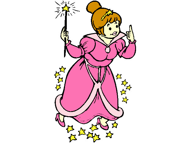 Coloring page Fairy godmother painted byBecka