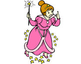 Coloring page Fairy godmother painted byBecka