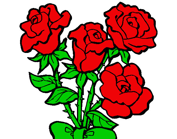 Coloring page Bunch of roses painted byeden