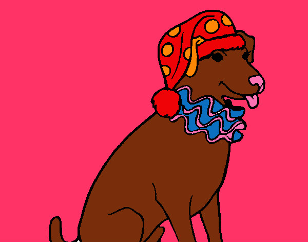 Coloring page Clown dog painted byeden