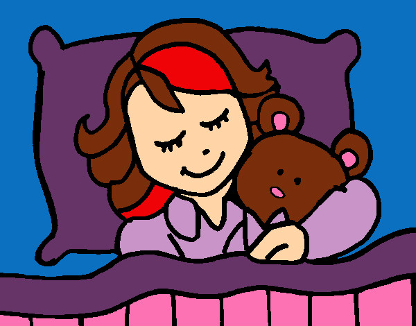 Coloring page Girl sleeping painted byeden