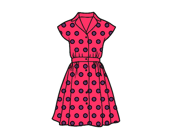 Coloring page Pinup dress painted byeden