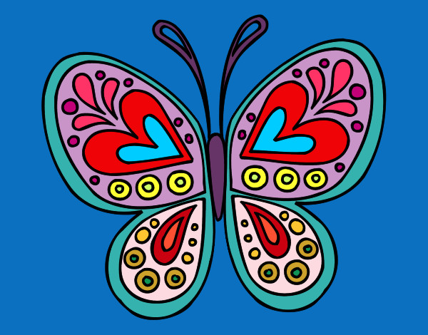 Coloring page Butterfly mandala painted byphoenix