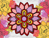 Coloring page Flower Mandala shaped weiss painted bybjzizxby