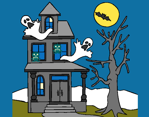 Coloring page Ghost house painted bybjzizxby