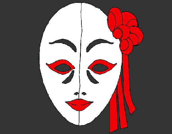 Coloring page Italian mask painted bybjzizxby