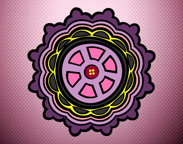 Coloring page Mandala shaped rudder painted bybjzizxby