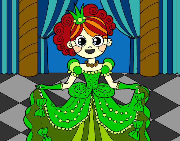 Coloring page Princess at the dance painted byKlaridy