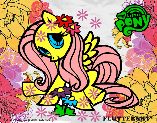 Coloring page Fluttershy painted byteapot