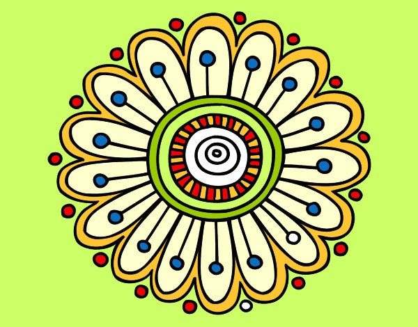 Coloring page Daisy mandala painted byKelly