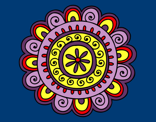 Coloring page Happy mandala painted byKelly