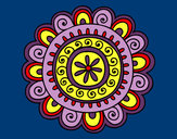 Coloring page Happy mandala painted byKelly