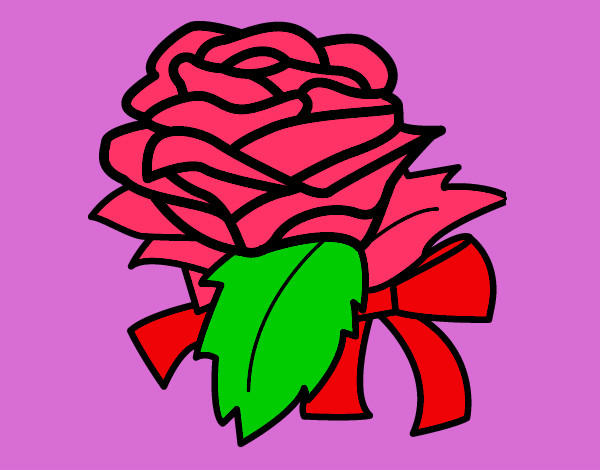 Coloring page Rose, flower painted bybella