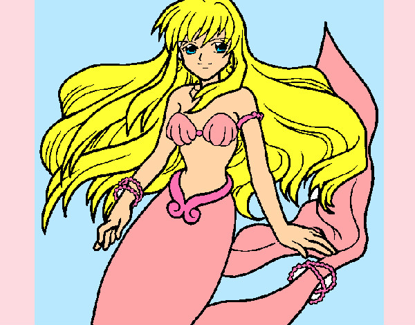 Coloring page Mermaid painted bylucia
