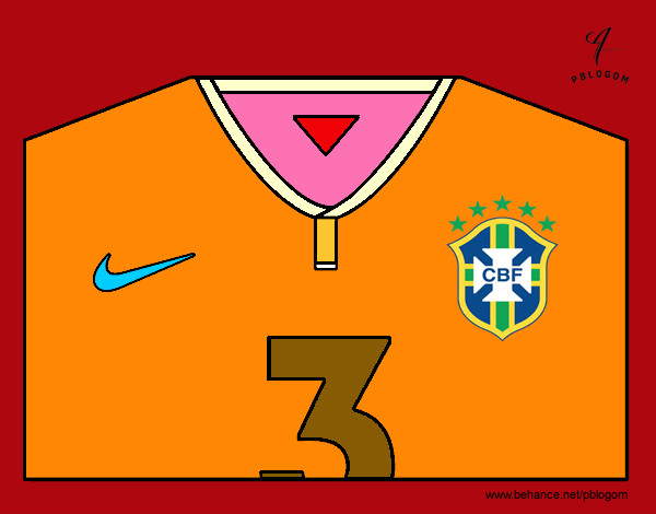 Coloring page Brazil World Cup 2014 t-shirt painted bygrandsons