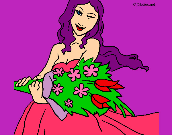 Coloring page Bunch of flowers painted bybella