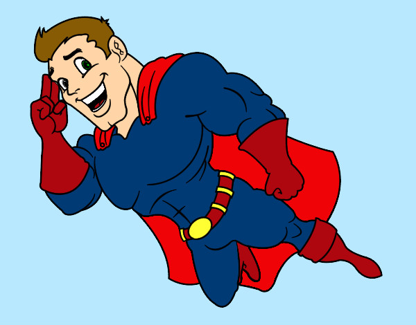 Coloring page Super Hero flying painted byBigricxi