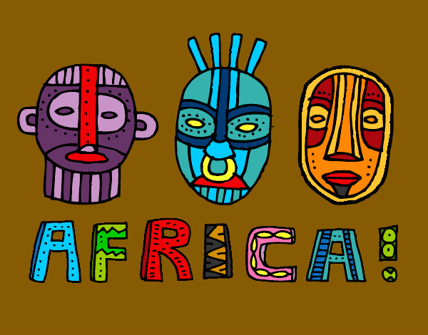 Coloring page African tribes painted byBigricxi