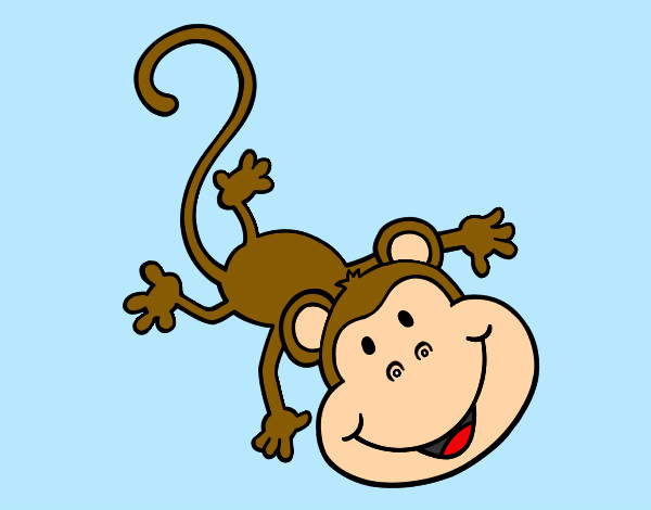 Coloring page Amusing monkey painted byBigricxi