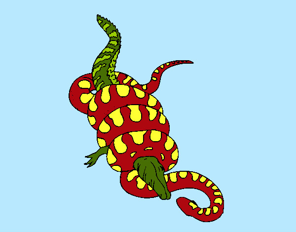 Coloring page Anaconda and caiman painted byBigricxi