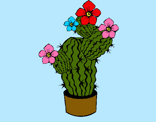 Coloring page Cactus flowers painted byBigricxi