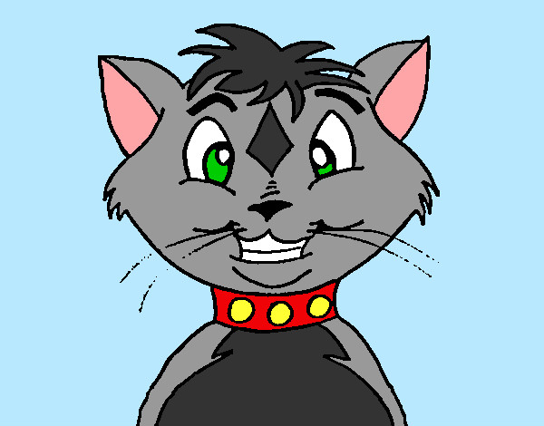Coloring page Cat with collar painted byBigricxi