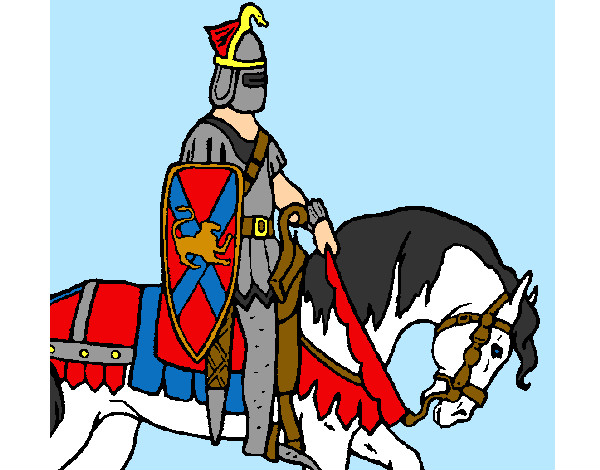 Coloring page Knight on horseback painted byBigricxi