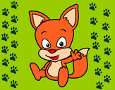 Coloring page Little fox painted byadrian