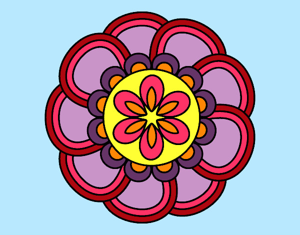 Coloring page Mandala petals painted byBigricxi