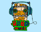 Coloring page Robot music painted byBigricxi