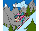 Coloring page Skier painted byBigricxi