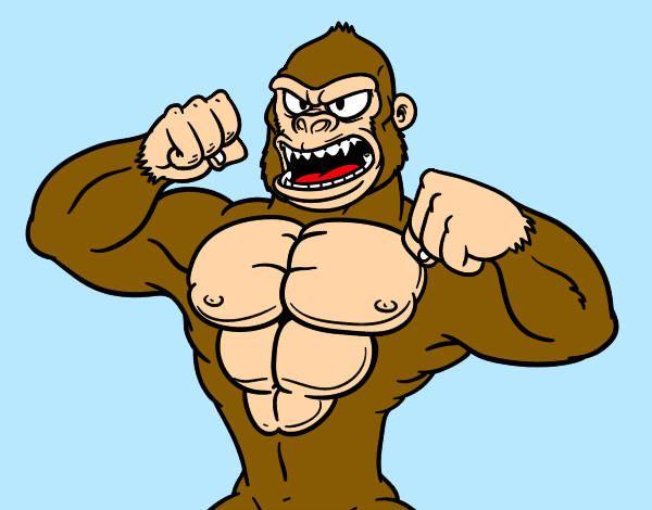 Coloring page Strong gorilla painted byBigricxi