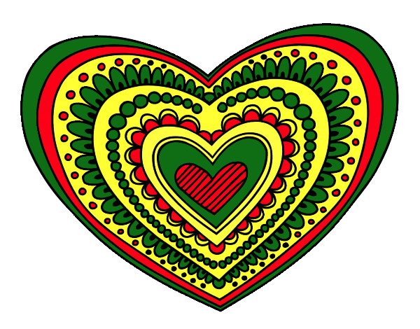 Coloring page Heart mandala painted bywilberrene