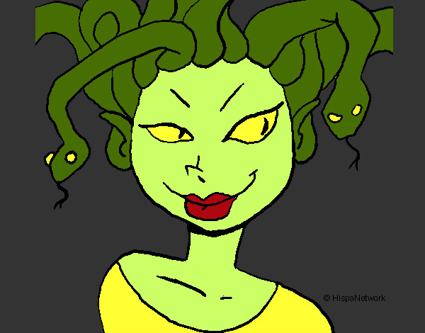 Coloring page Medusa painted byrainbow